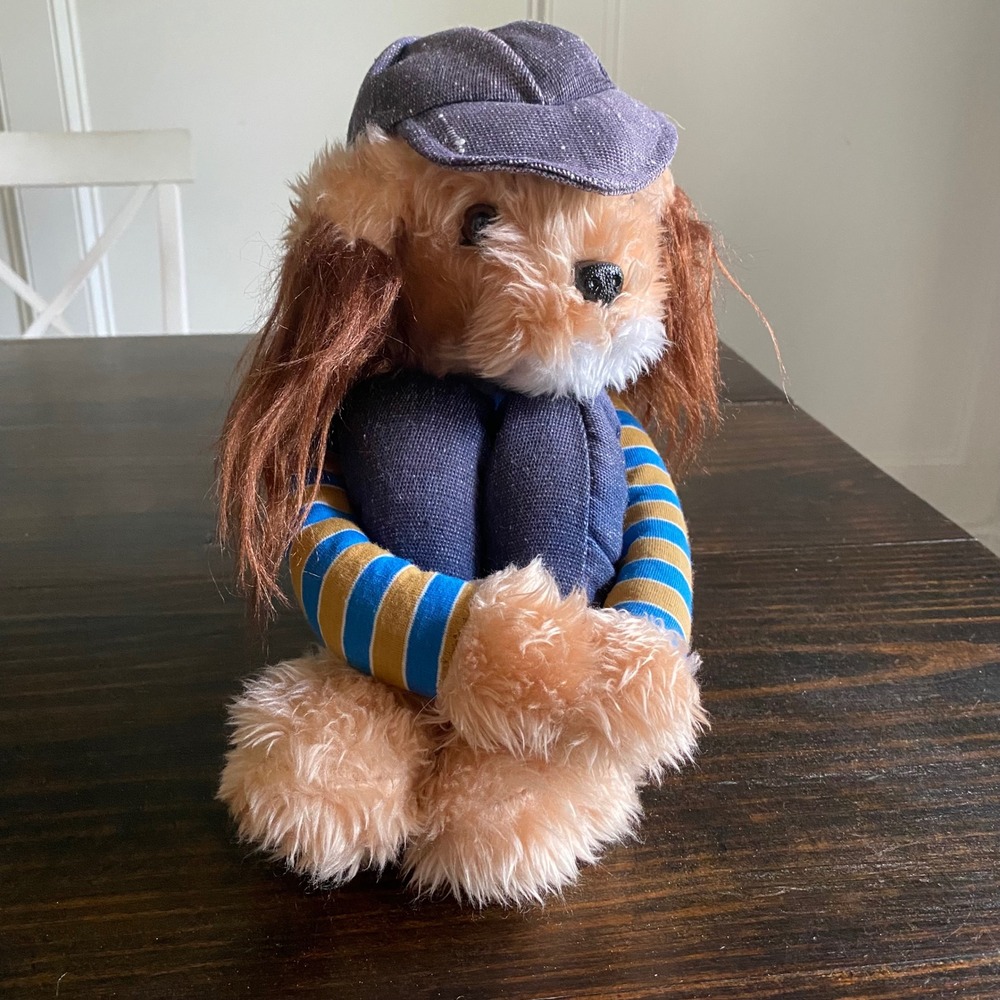 Vintage 1981 Dog Knee Hugger‎ 21" Plush Intrigue Atlantic Denim Outfit Cap Korea